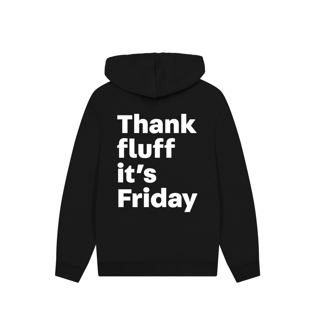 Black Printed Hoody Back