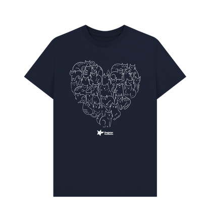 Navy Blue Cat Heart Men's T-Shirt