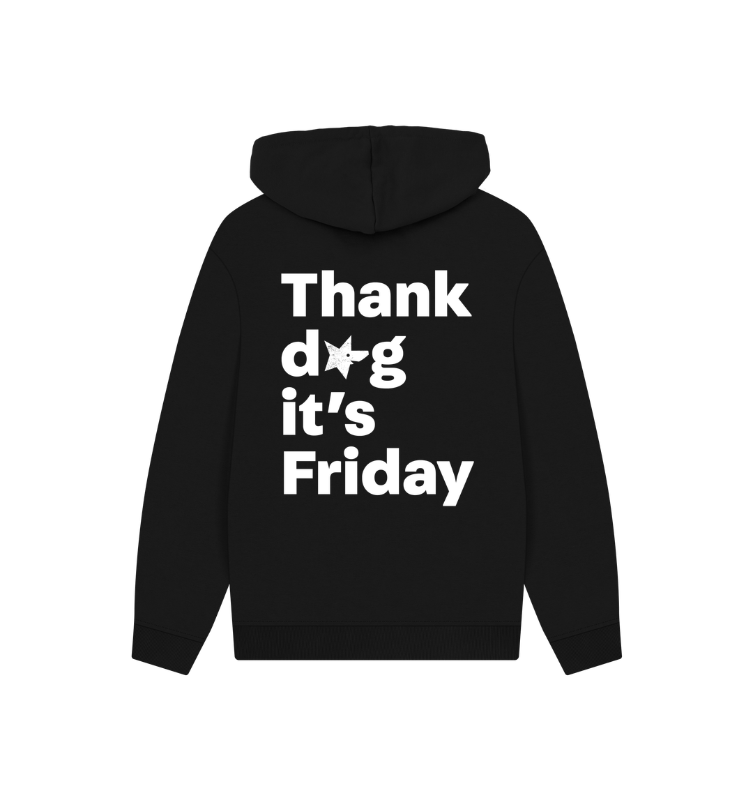 Black Printed Hoody Back