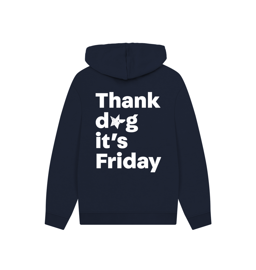 Navy Printed Hoody Back