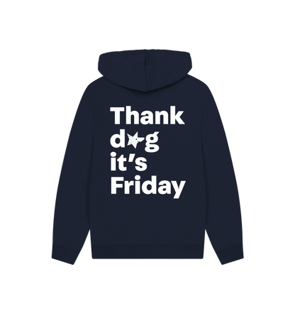 Navy Printed Hoody Back