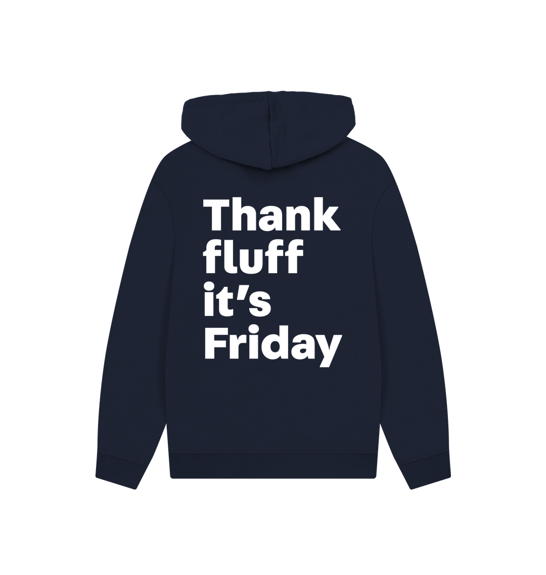 Navy Printed Hoody Back