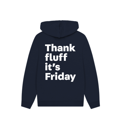 Navy Printed Hoody Back